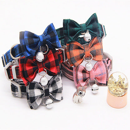 Cat Bell Collar Butterfly Bow Tie Pet Outing Optional Hand Holding Rope