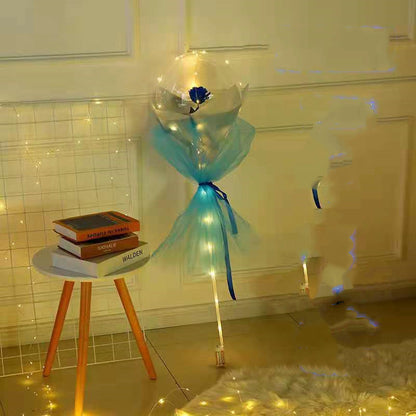 Glowing Ball For Girlfriends With A Rose In A Balloon