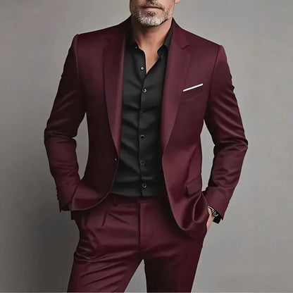 Men's Suit Set Slim Fit Casual Two-piece Suit