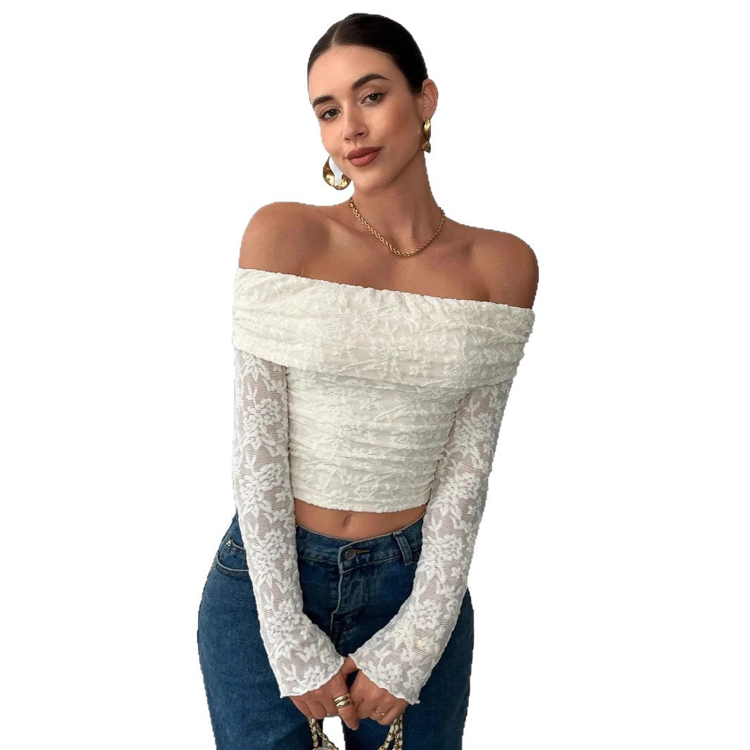 New Autumn Collection Off-shoulder Long-sleeve Slim-fit Outfit That Flatters Your Figure And Exudes Elegance