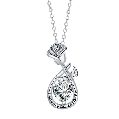 Rose Pendant Necklace Valentine's Day Gift For Girlfriend