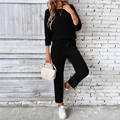 New Fashion Casual Loose Sweater Trousers Two-piece Set