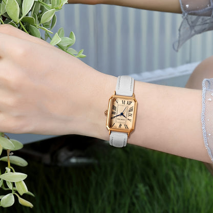 Ladies Square Roman Numeral Luxury Vintage Fashion Quartz Watch Fancy Women Watches Jewelry Sophisticated And Stylish Women Watch