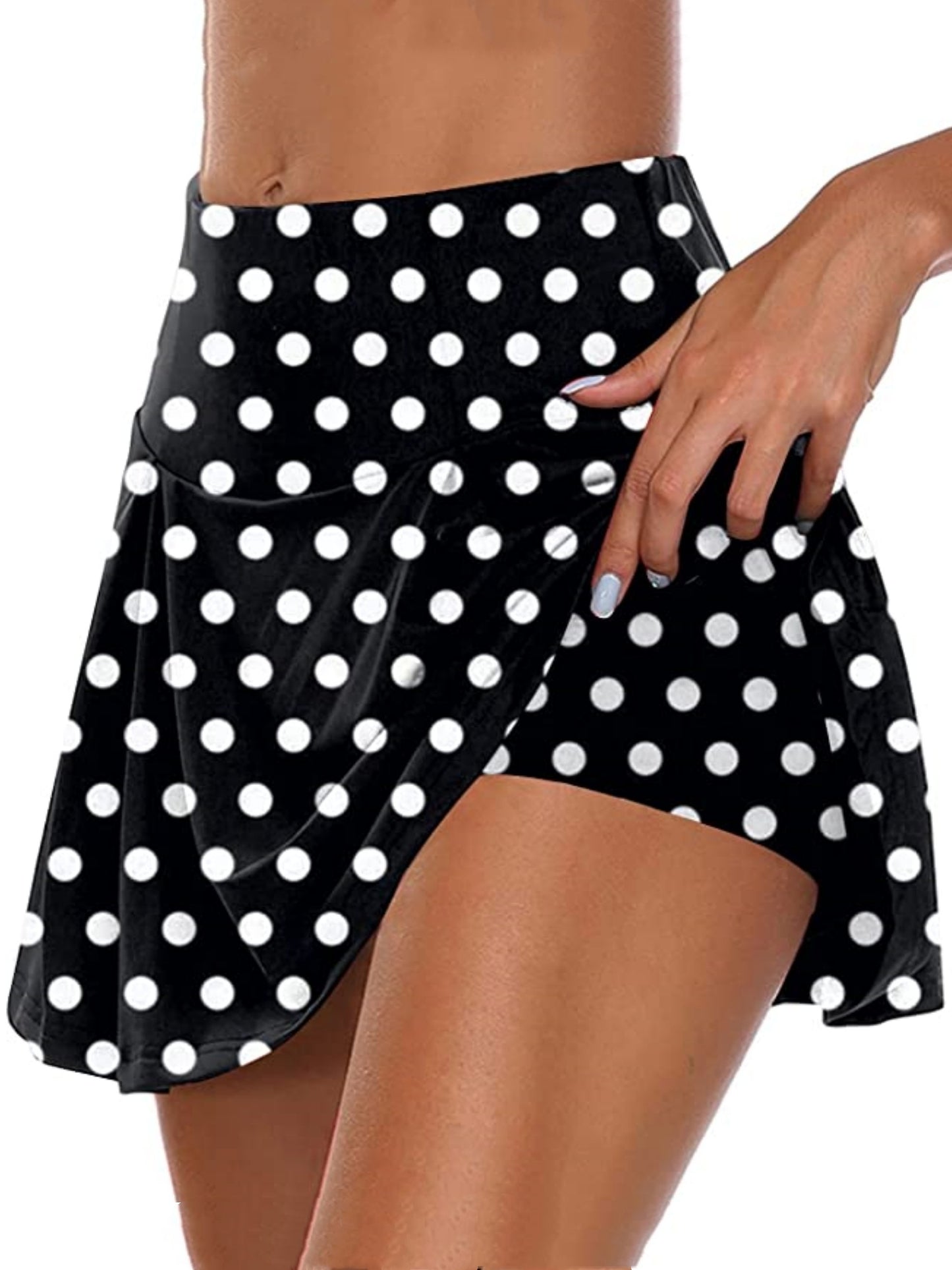 Summer Skort Solid Shorts, Sexy High Waist Fashion Sports Biker Running Yoga Skort Shorts, Women's Clothing