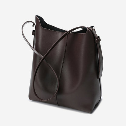 Genuine Leather Large-capacity Bucket Shoulder Messenger Bag