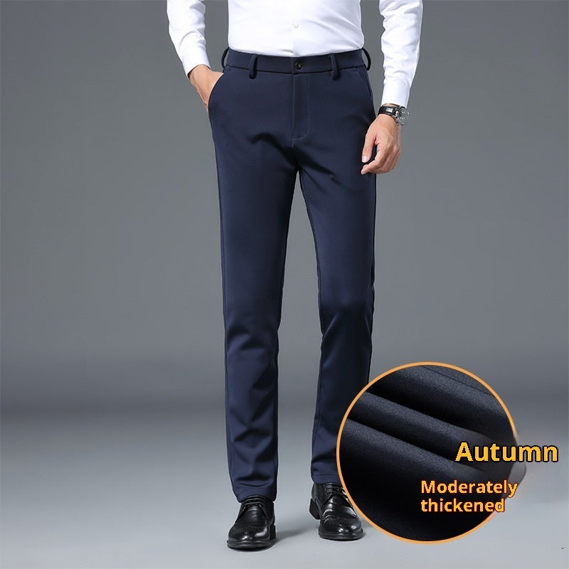 Draping Slim-fit Stretch Casual Pants For Men