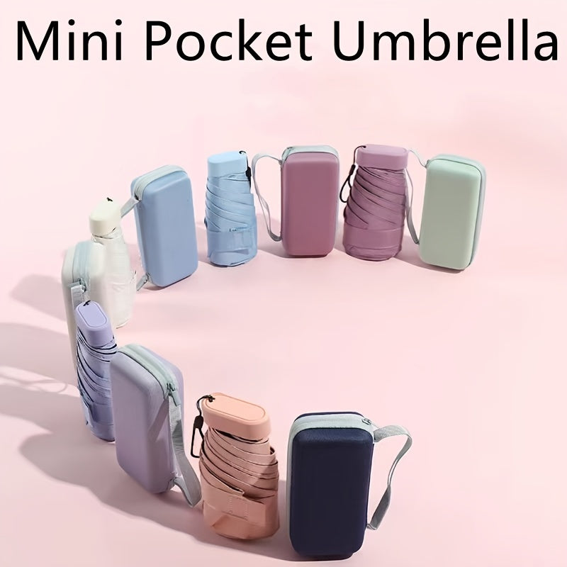 Premium Foldable Mini Pocket Umbrella - Compact Travel Umbrella with 6 Ribs | Lightweight Portable Rain Protection