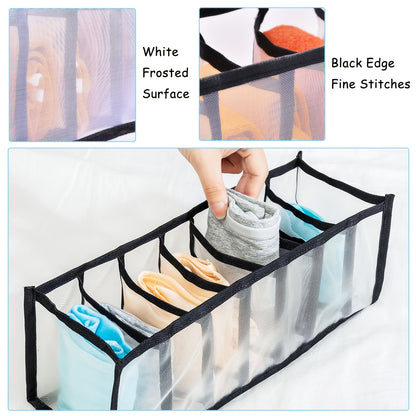 5-Piece Foldable Bra & Underwear Organizer Set - Premium Drawer Dividers for Lingerie Storage (Black)