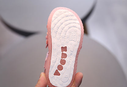 Adorable Girls Flower Sandals - Cute & Comfortable with Non-slip Soft Sole - Secure Slip-on Hook & Loop Fastener - Perfect for Playful Summer Days