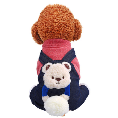 New Warm Thick Cotton Padded Coat Hug Bear Four Legged Coat
