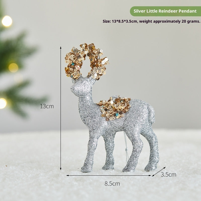 Christmas Sequined Flocking Elk Decoration