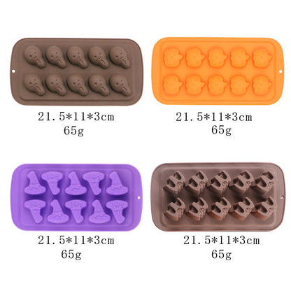 Halloween mold diy glue dripper pumpkin biscuit cake mold Candy Flip candy cookie skull skull chocolate mold