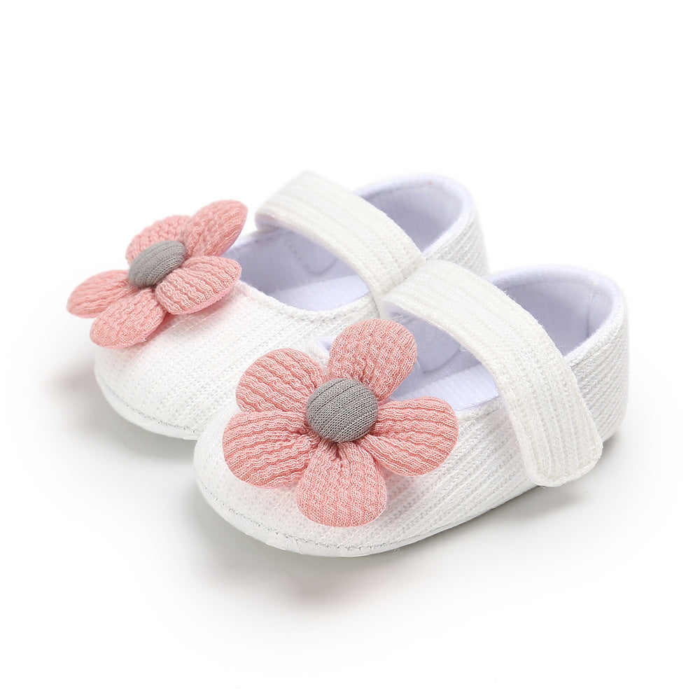 Baby Girls Flower Princess Shoes - Soft Sole Lightweight Breathable Flats for Toddlers & Infants