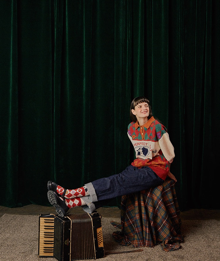 Women's Color Matching Padded Warm Sweater