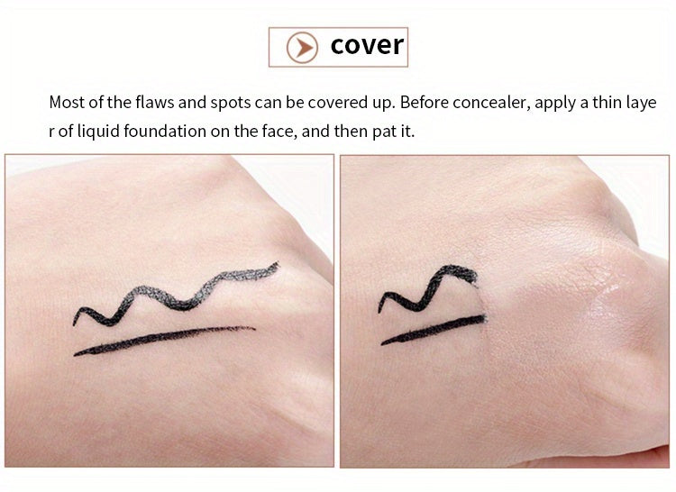 2-Tone High Coverage Concealer - Waterproof Long Wear Foundation for Dark Circles, Acne & Blemishes with Plant Squalane