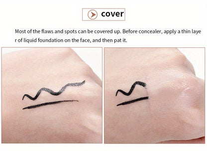 2-Tone High Coverage Concealer - Waterproof Long Wear Foundation for Dark Circles, Acne & Blemishes with Plant Squalane