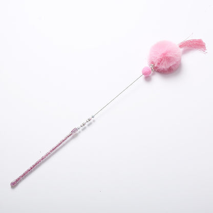 Colorful beaded cat stick