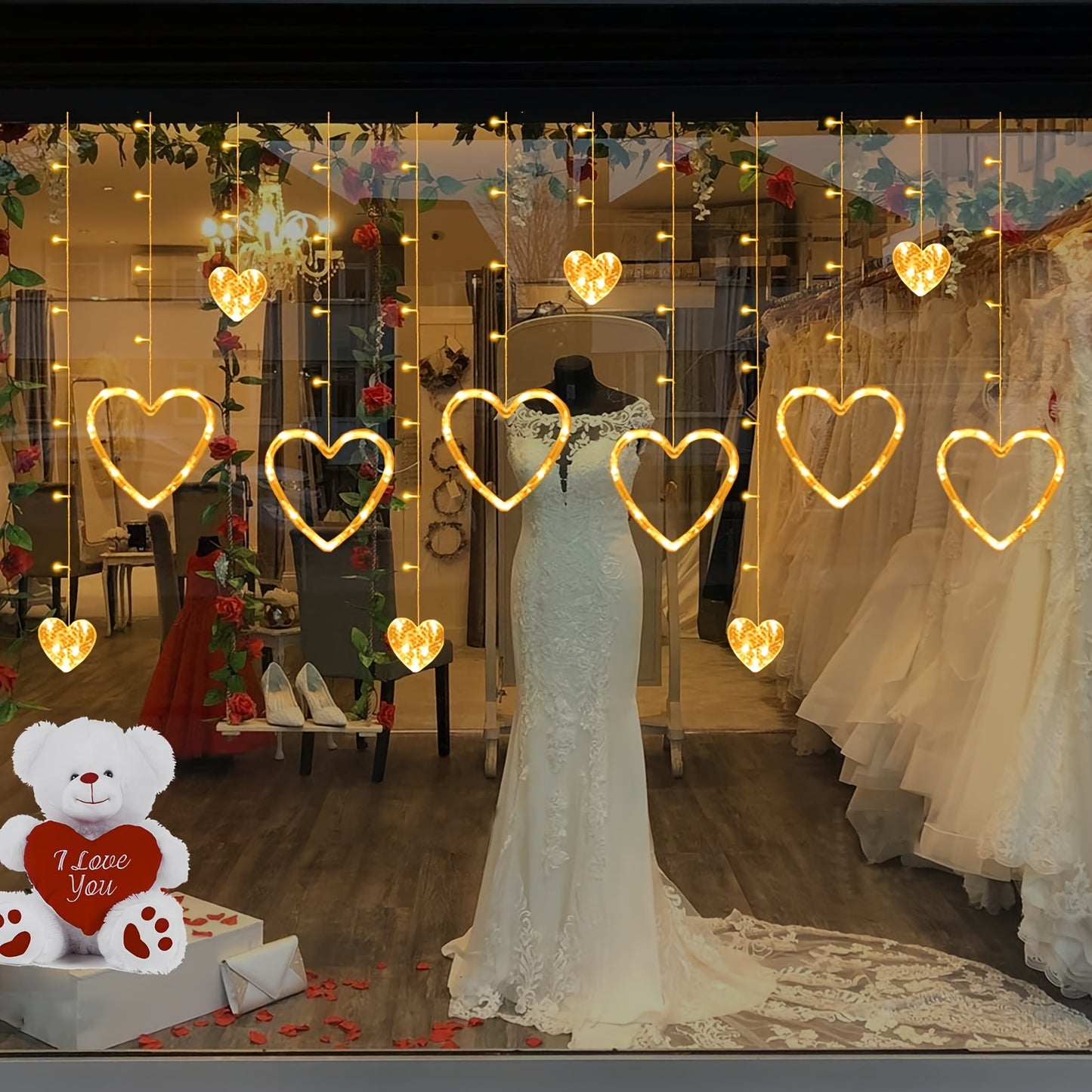 LED String Lights, Heart-shaped Fairy Lights, Suitable For Valentine's Day Weddings, Restaurants, Hotels