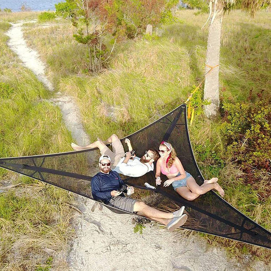 Premium Multi-Person Portable Triangle Hammock - Outdoor Camping & Garden Relaxation