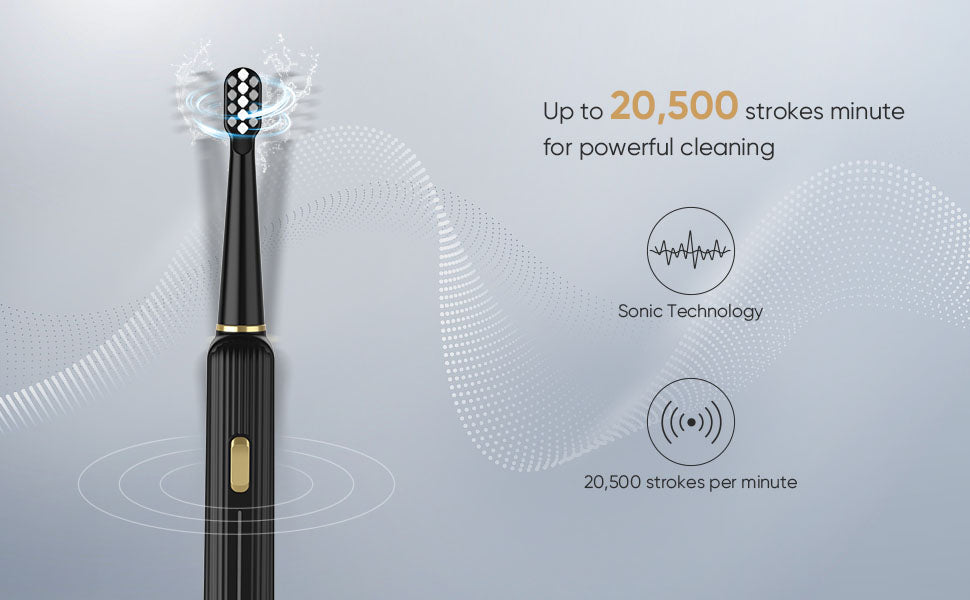 SEJOY Sonic Electric Toothbrush Rechargeable For Adult Rotating Toothbrush With 12 Brush Heads 5 Modes Timer