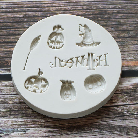 Halloween Series Flip Sugar Silicone Mold Pumpkin Ghost Skull Chocolate Cake Shape Decoration Silicone Mold