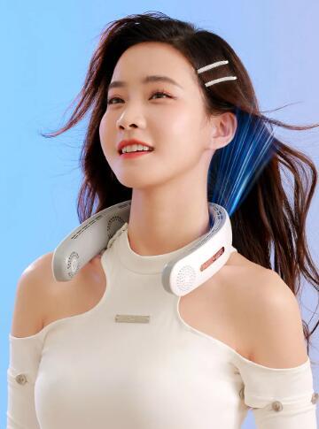 Portable Neck Fan - USB Rechargeable Hands-Free Bladeless Personal Cooling Fan for Sports, Travel & Outdoor Activities