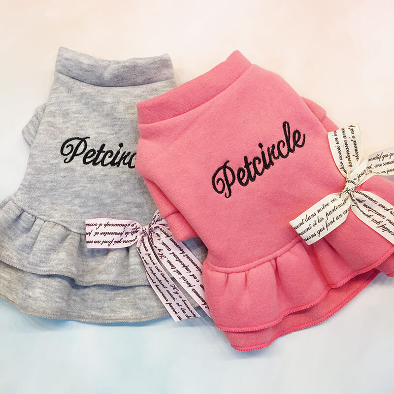 Puppy dress bow letter skirt