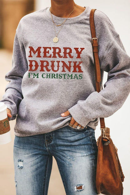 European and American Christmas Costumes Merry Christmas Letters Leopard Print Christmas Tree Sweatshirt Men's and Women's Round Neck