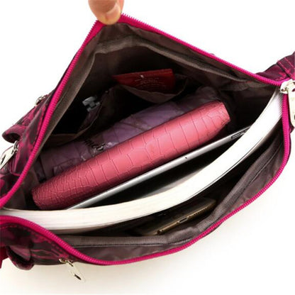 Casual Waterproof Nylon Printed Middle-Aged and Elderly Shoulder Bag Simple Cloth Bag Messenger Bag