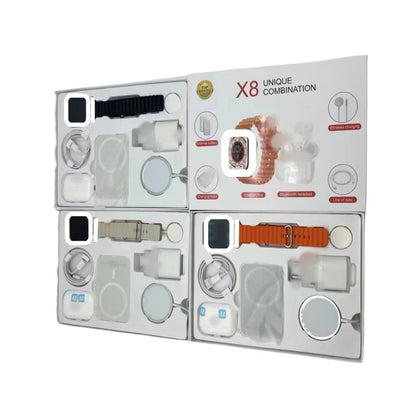 X8X9X10 Smart Watch Wireless Power Bank Bluetooth Headset Charging Plug Six-piece Double Strap