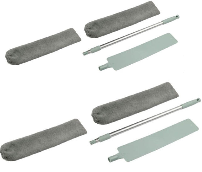 Premium Extendable Gap Cleaning Brush - Under Bed Duster with Microfiber Cloth | Hard-to-Reach Dust Removal Tool