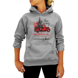 Christmas truck Merry Christmas pattern printed round neck sweater European and American autumn and winter Amazon AliExpress