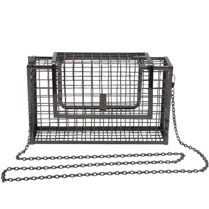 Metal hollow shoulder bag European and American fashion clutch iron mesh chain messenger dinner bag