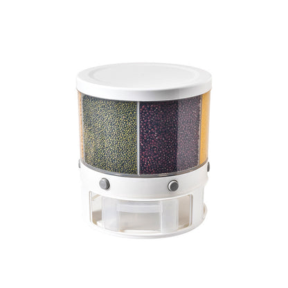 Drehbarer, multifunktionaler Reisbehälter mit Fächern zur Aufbewahrung von Lebensmitteln – Insekten- und feuchtigkeitsbeständig – ideal für den Haushalt – Aufbewahrung von Getreide