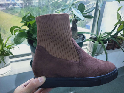 New style female student knitted wool tube Martin boots
