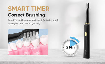 SEJOY Sonic Electric Toothbrush Rechargeable For Adult Rotating Toothbrush With 12 Brush Heads 5 Modes Timer