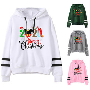 Christmas Snowflake Merry Christmas Letter Printed Round Neck Sweat Autumn and Winter Europe and America Amazon wish