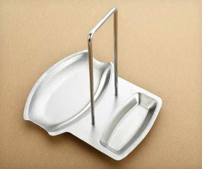 Spot 304 Stainless Steel Pot Lid Rack Storage Pot Storage Rack with Drain Tray Chopping Board Punch-Free Lid Spoon
