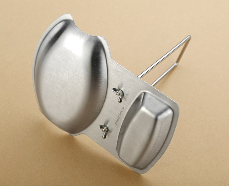 Spot 304 Stainless Steel Pot Lid Rack Storage Pot Storage Rack with Drain Tray Chopping Board Punch-Free Lid Spoon