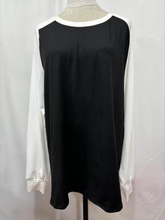 Long Sleeve Color Matching Casual All-match Round Neck T-shirt