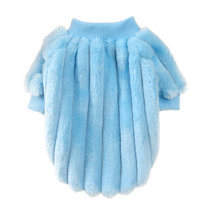 Vertical One-sided Plush Sweater Pet Clothes Dog Clothing Cat Small Dog Cat