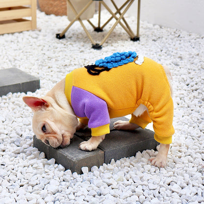 Small Dog Fadoubago Clothes Plush And Thickened Pet Four-legged Clothes To Keep Warm In Winter