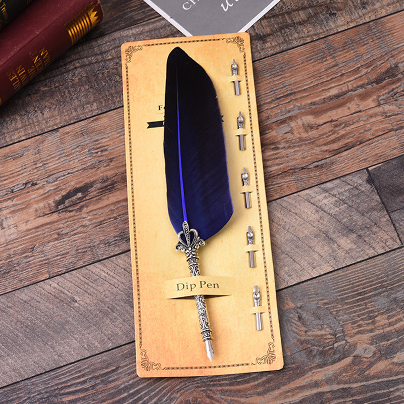 Creative Retro Turkey Feather Pen Teacher's Day Gift