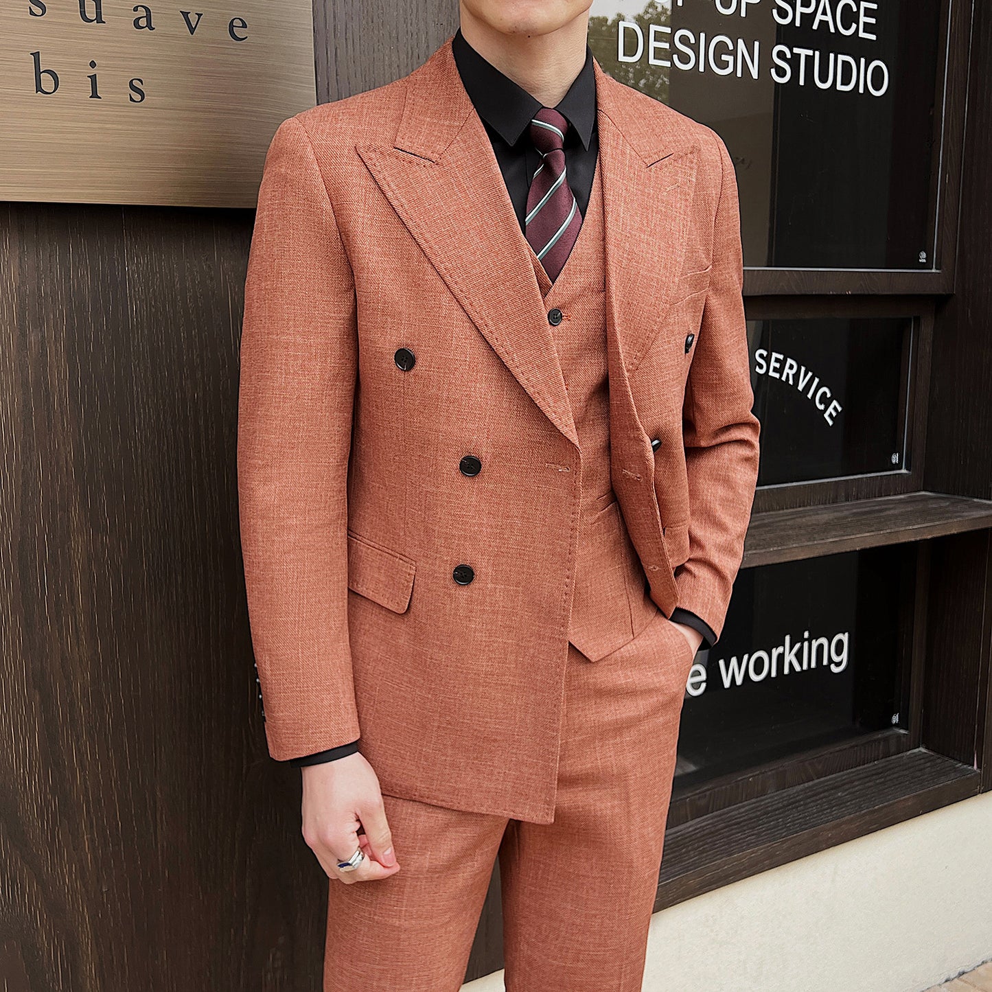 Spring And Summer Professional Casual Men's Three-piece Suit Jacket