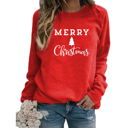 Christmas tree Merry Christmas printed crew neck sweater autumn and winter Europe and the United States best selling AliExpress ebay cross-border