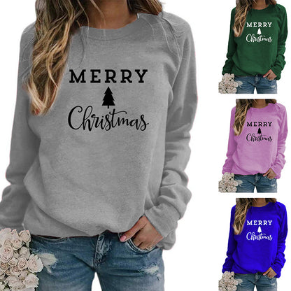 Christmas tree Merry Christmas printed crew neck sweater autumn and winter Europe and the United States best selling AliExpress ebay cross-border