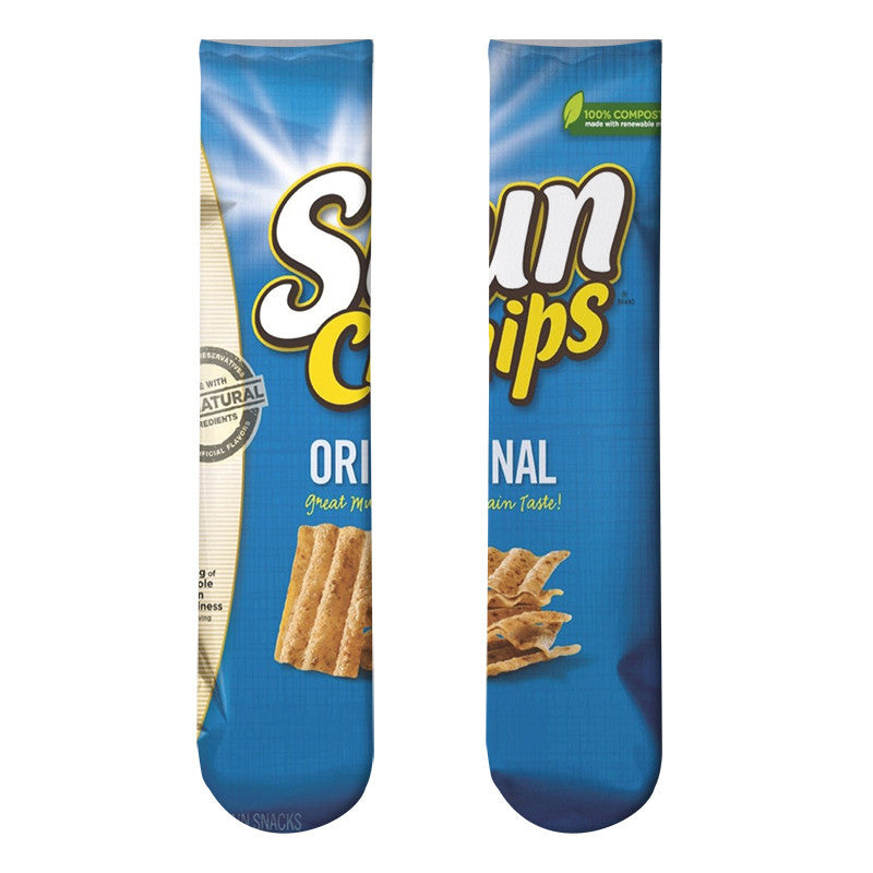 Potato Chips 3D Printed Socks Leshi Odd Zero Food Heat Transfer Stockings Printing Personality