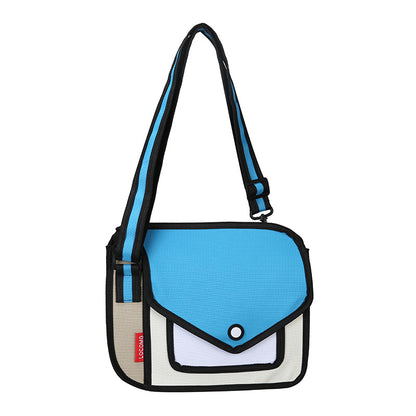 Two-dimensional cute one-shoulder messenger bag