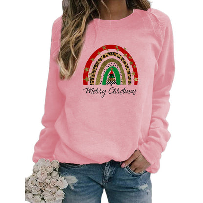 Amazon AliExpress wish Best Selling Rainbow Christmas Merry Christmas Printed Crewneck Sweat Europe and America