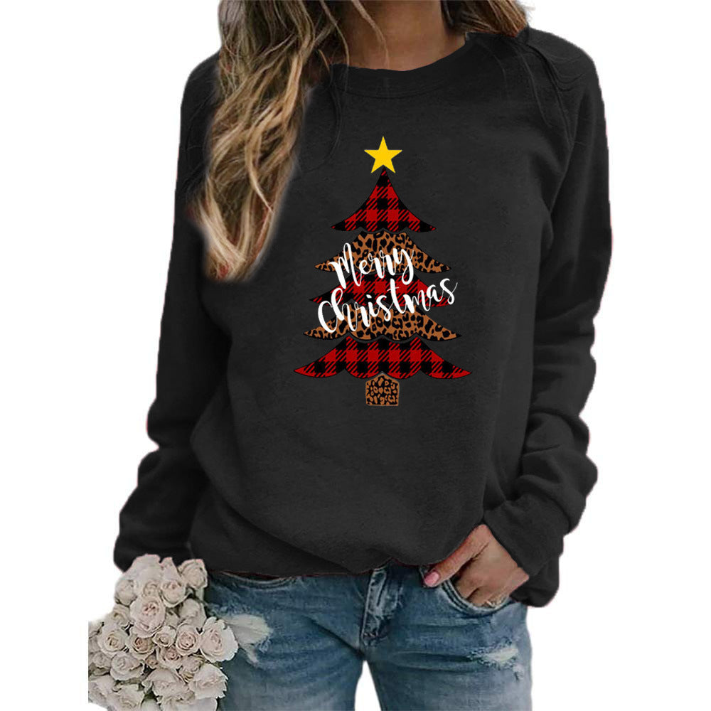 Christmas tree Merry Christmas pattern printed crew neck sweater European and American autumn and winter AliExpress ebay cross-border